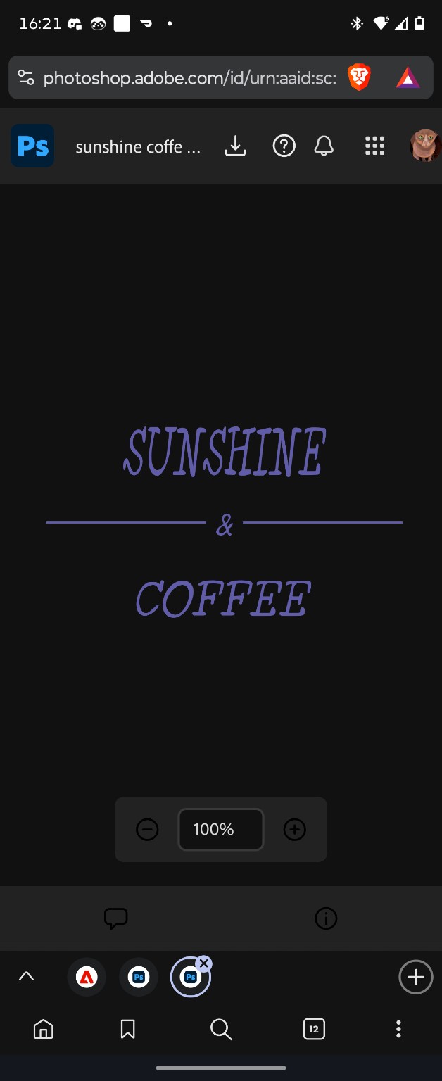 Purple Sunshine and Coffee lettering separated by a line and ampersand