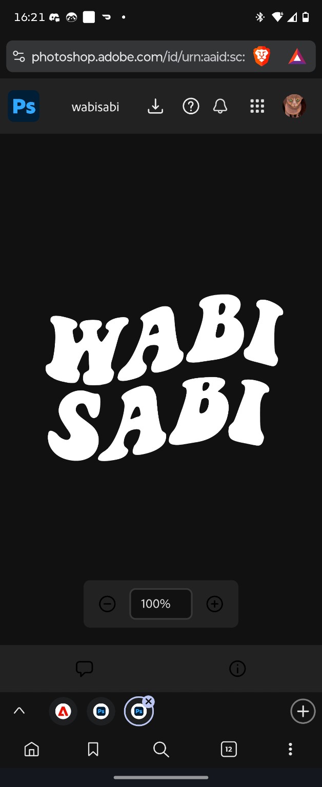 White Wabi Sabi lettering in a rounded, flowing typeface