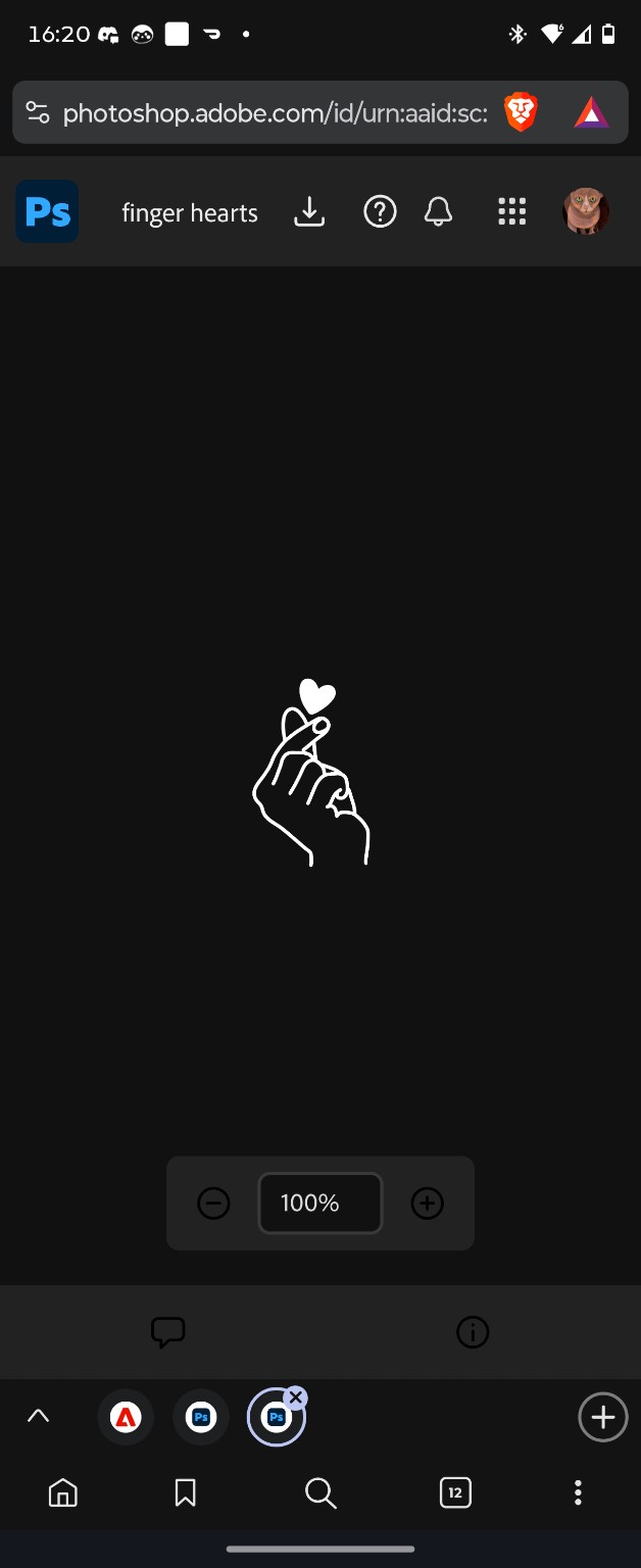 White line drawing of a hand making a finger heart gesture